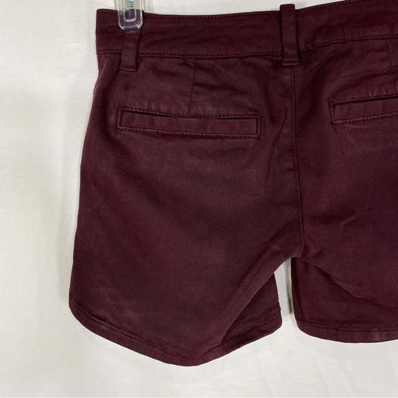 American Eagle Maroon Midi AEO Twill Shorts - Picture 3 of 6